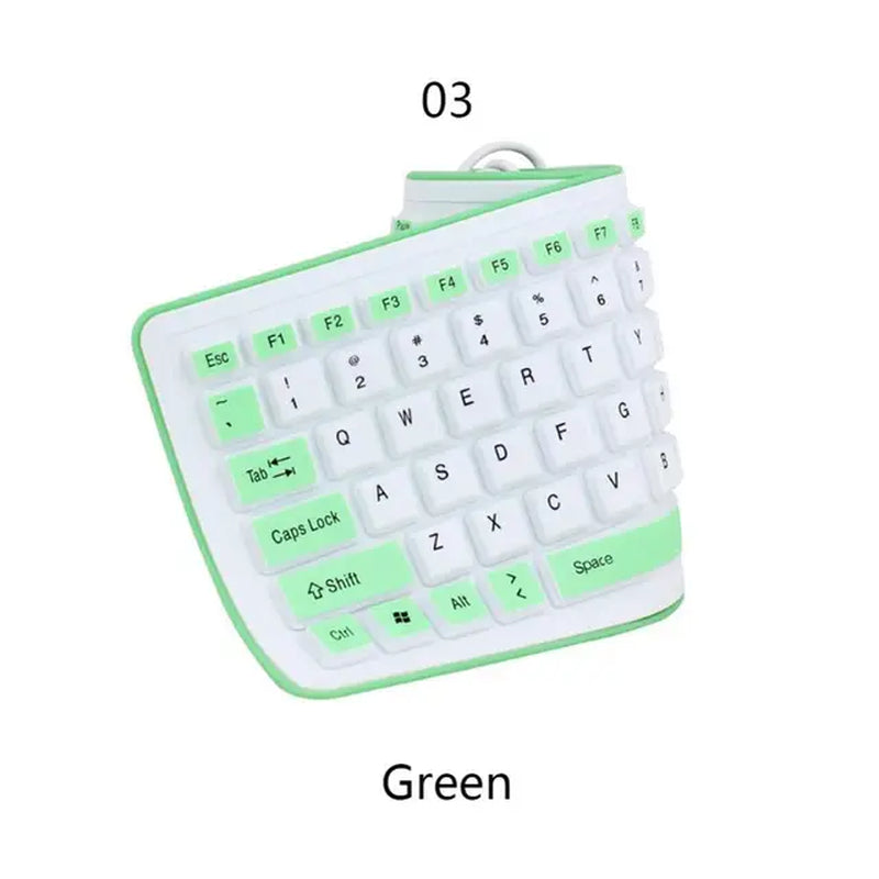 Portable Silent Foldable Silicone Keyboard Usb Flexible Soft Waterproof Roll up Keyboard for Pc Laptop