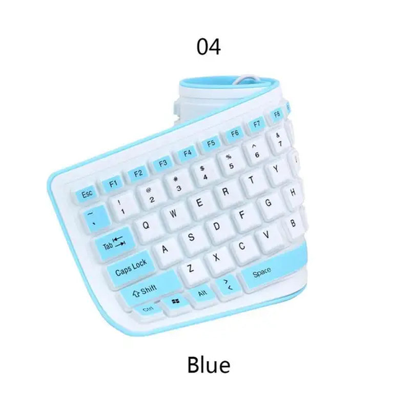 Portable Silent Foldable Silicone Keyboard Usb Flexible Soft Waterproof Roll up Keyboard for Pc Laptop