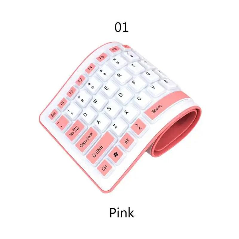 Portable Silent Foldable Silicone Keyboard Usb Flexible Soft Waterproof Roll up Keyboard for Pc Laptop