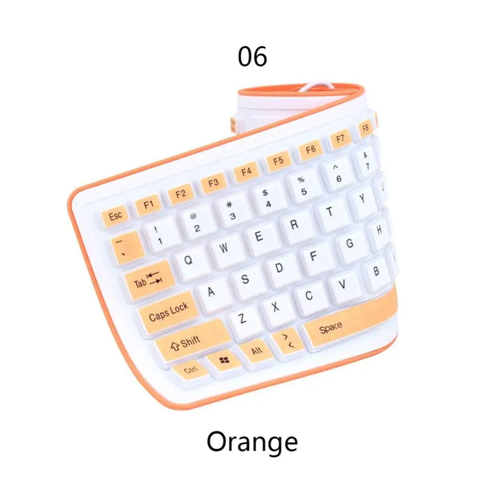 Portable Silent Foldable Silicone Keyboard Usb Flexible Soft Waterproof Roll up Keyboard for Pc Laptop