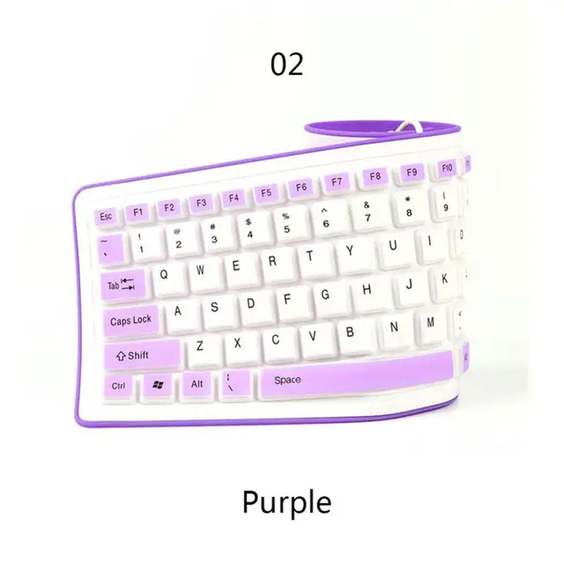 Portable Silent Foldable Silicone Keyboard Usb Flexible Soft Waterproof Roll up Keyboard for Pc Laptop