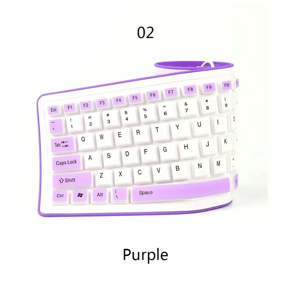 Portable Silent Foldable Silicone Keyboard Usb Flexible Soft Waterproof Roll up Keyboard for Pc Laptop